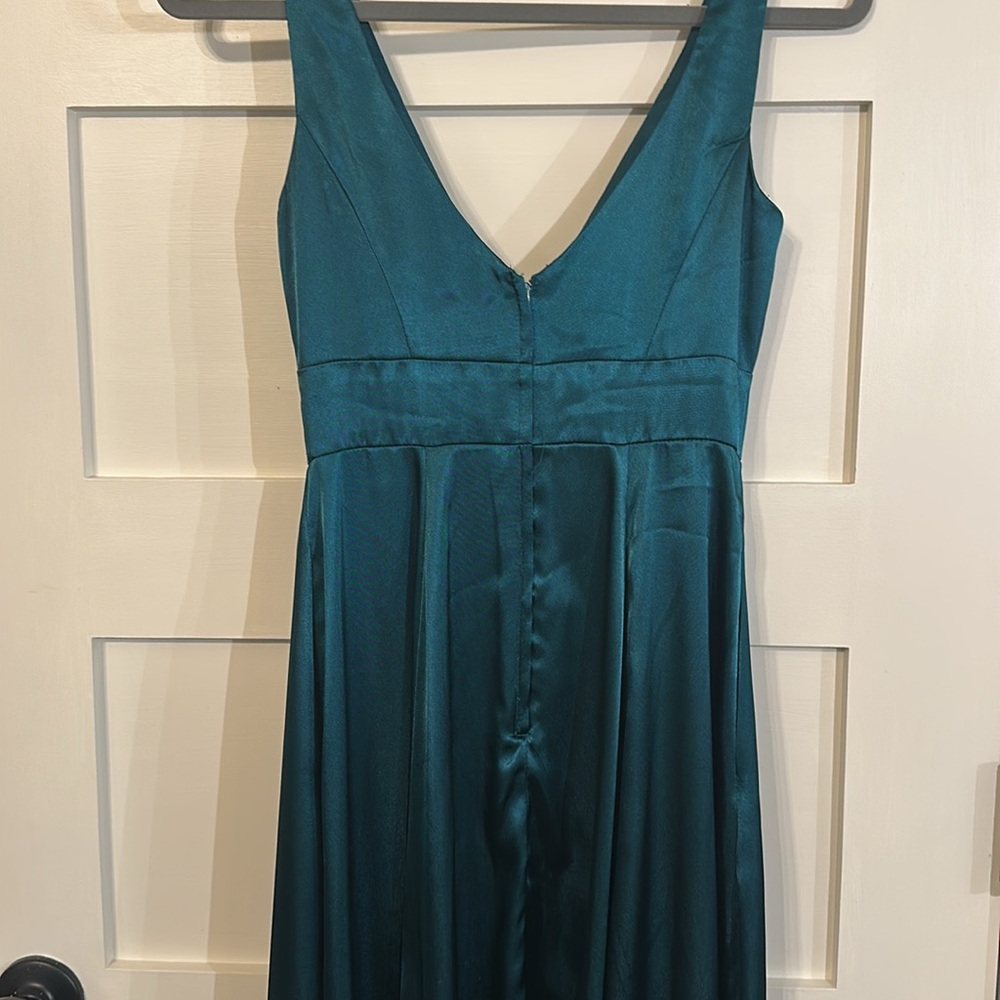 Teal silk bridesmaids dress - Picture 4 of 6